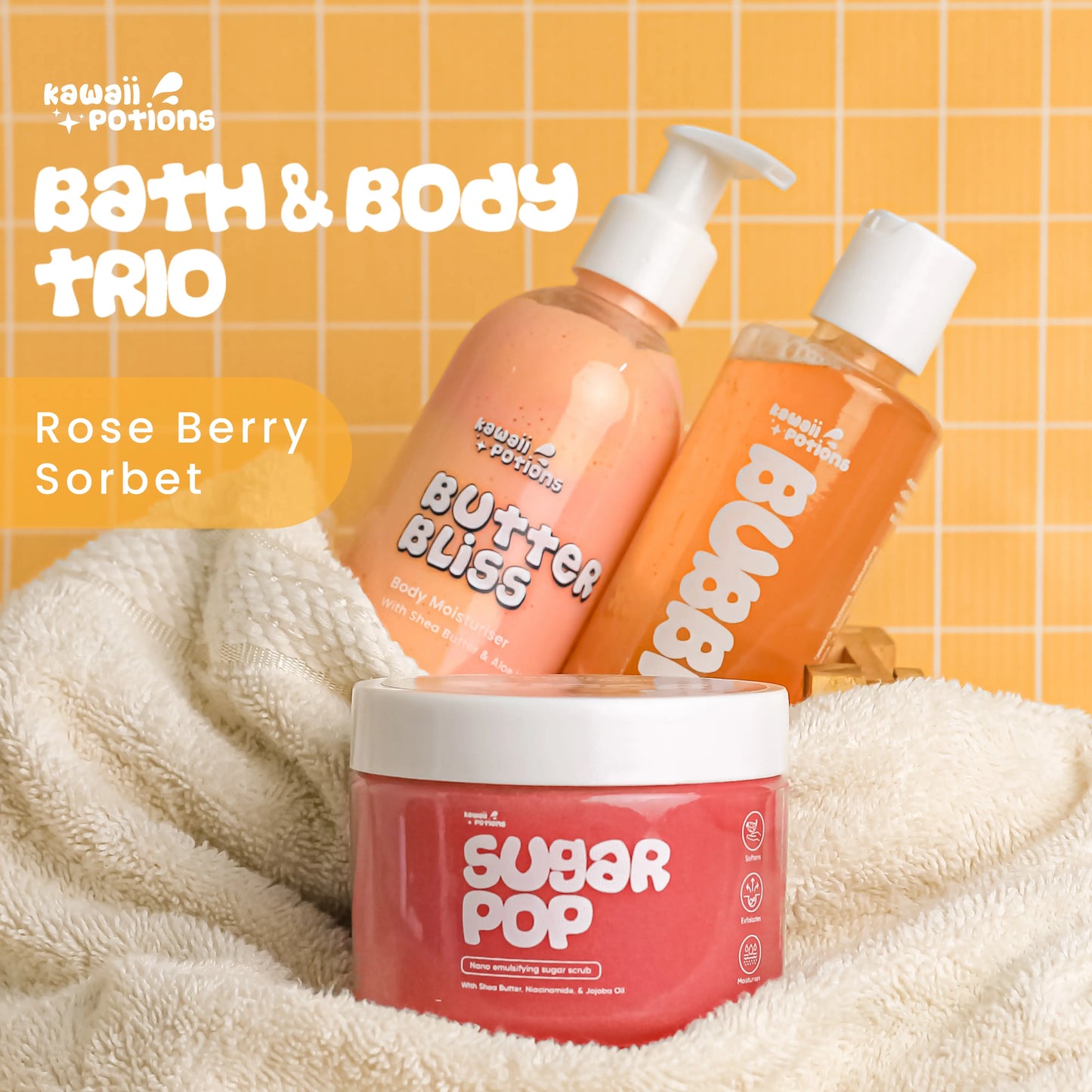 Bath & Body Trio - Rose Berry Sorbet